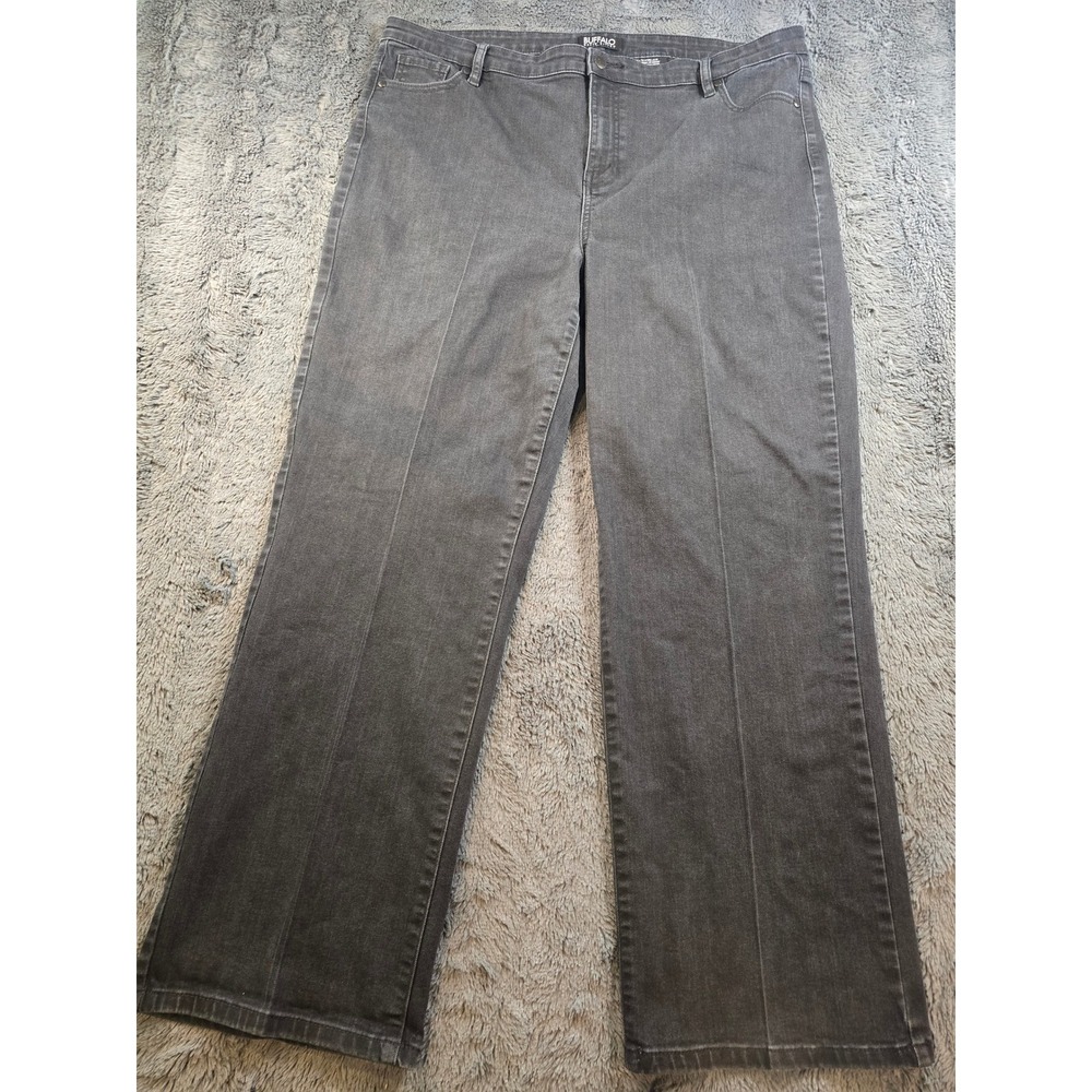 Buffalo David Bitton Alyssa High Rise Straight Leg Jeans Gray Stretch Denim18/38